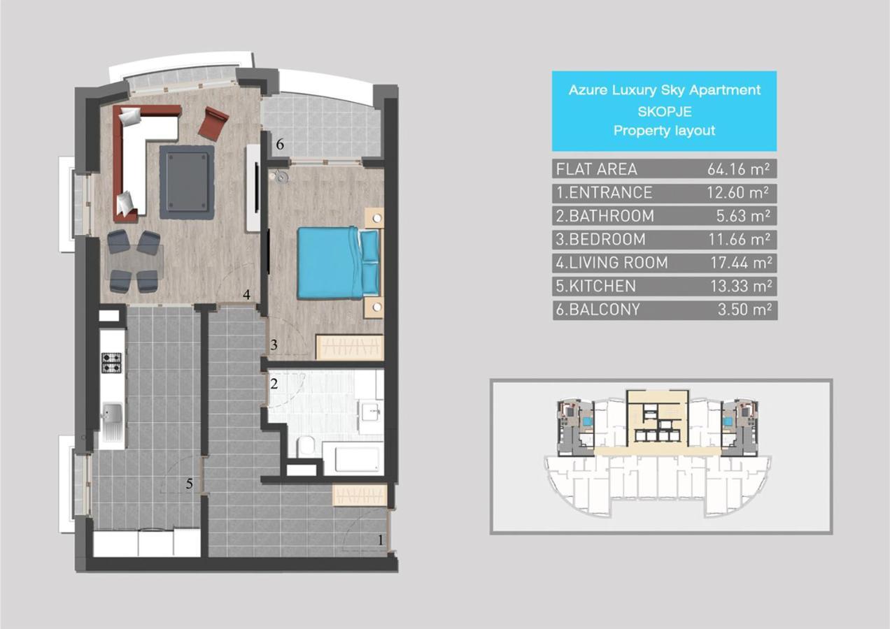 Azure Luxury Sky Apartment สโกเปีย ภายนอก รูปภาพ